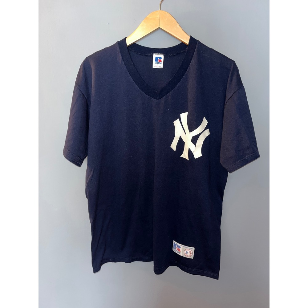 Russell Athletic Navy Blue New York Yankees V-Neck Tee